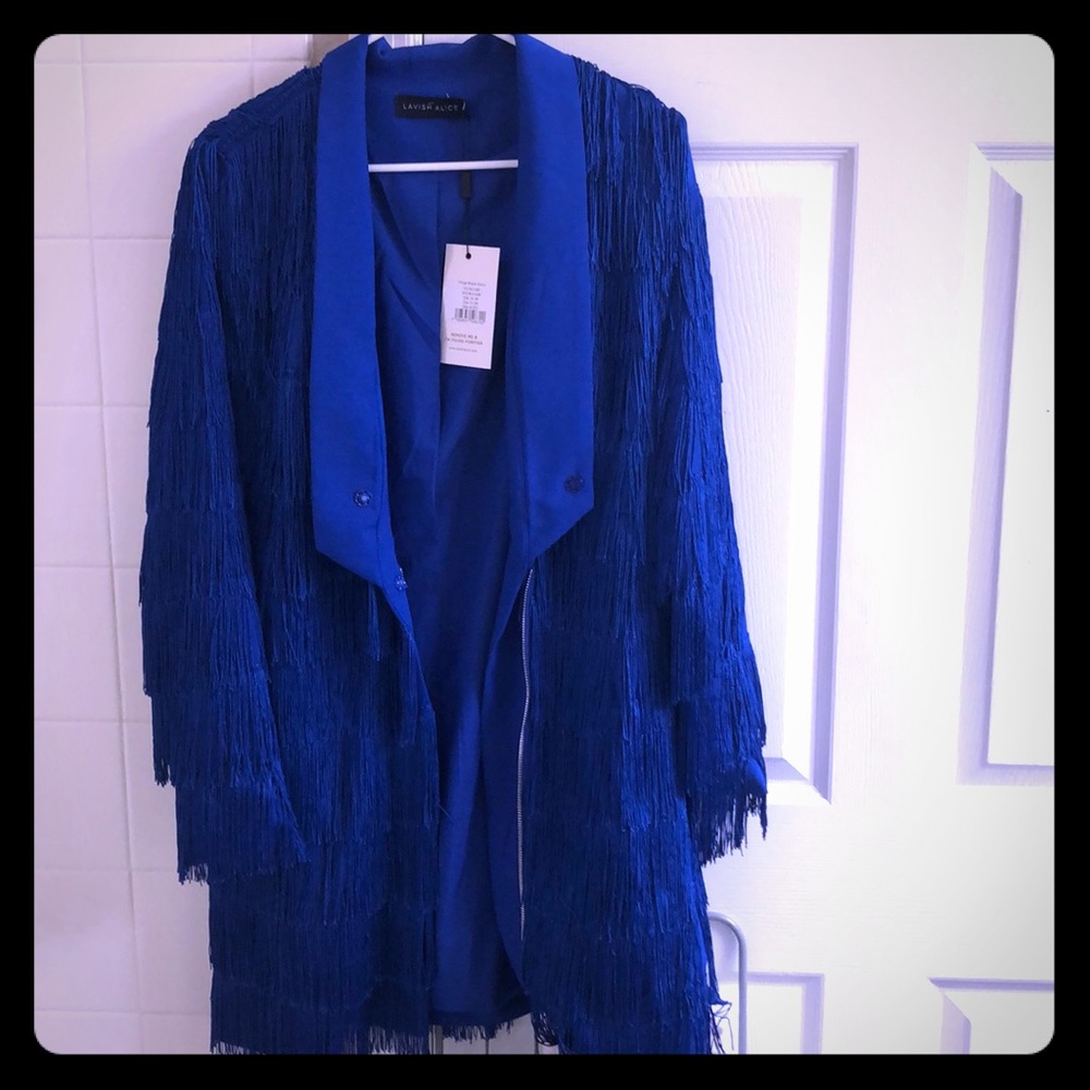 Lavish Alice Blue Fringe Dress